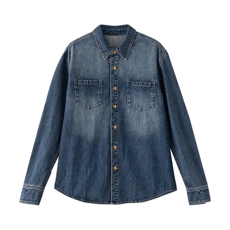 Chuyu Women's Gradient Denim Cardigan Shirt