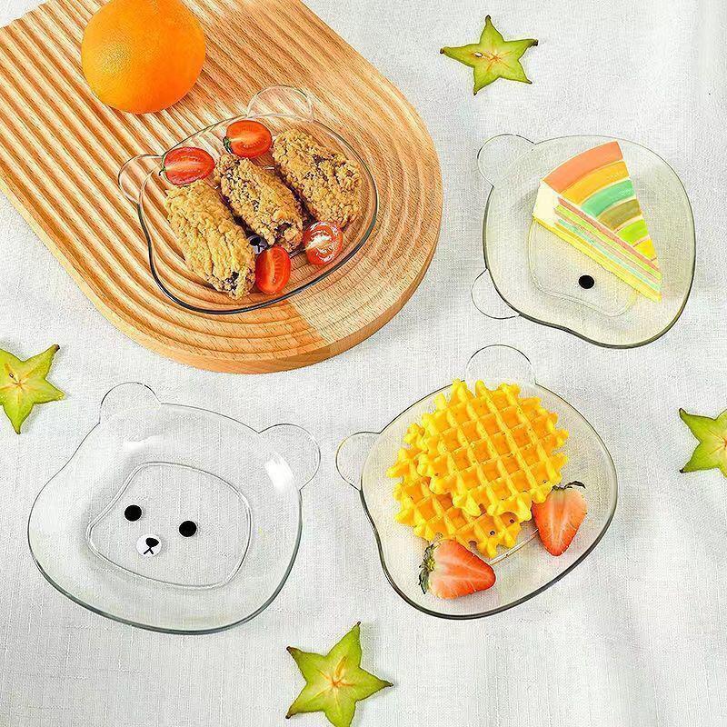 Little Bear Dinner Plate Cartoon Shape Bear Spit Bone Dish Desktop Trash Tray Snack Food Residue Fruit Plate Kitchen Tableware