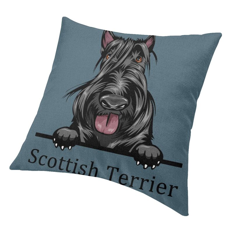 Kikkende Hund Skotsk Terrier Putetrekk 60x60 cm Kjæledyr Dyr Fløyel Pynteputetrekk Sofadekorasjon Putetrekk Dakimakura