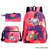 Luo Qixing Three-Piece Schoolbag, Male And Female Students Leisure Bag, Printed Large-Capacity Outdoor Backpack