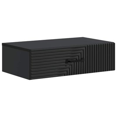 Wall Mounted Side Table Black 59 X 34.5 X 17 Cm