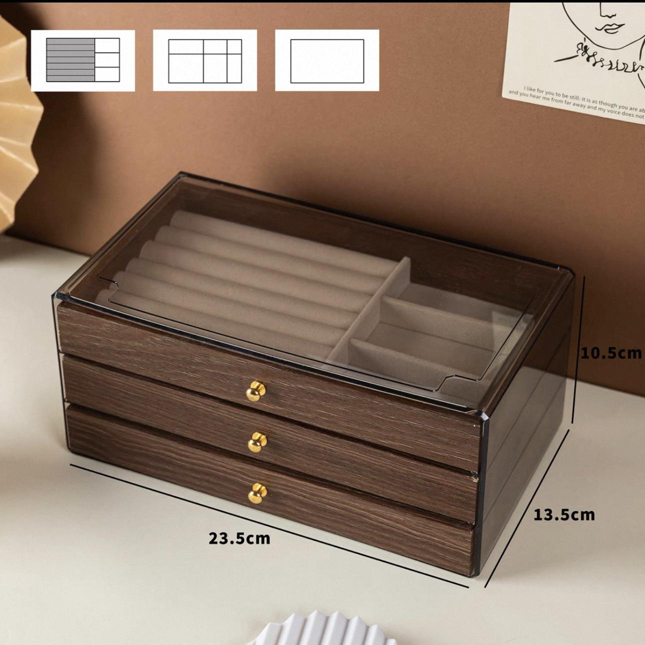 

Exquisite Walnut Jewelry Box with Anti-Oxidation for Rings, Bracelets, Necklaces, and Earrings