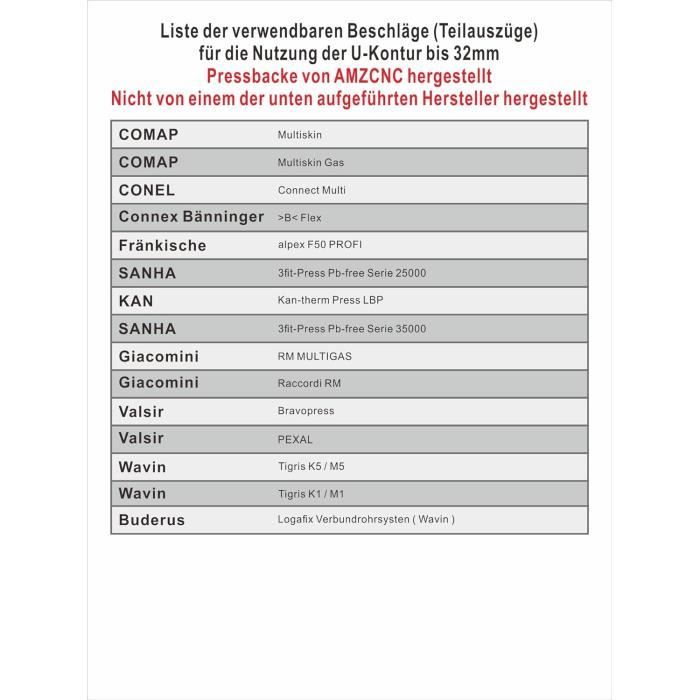 Pince à sertir professionnelle - amzcnc - profil u 16,20,25,32 - pression max 60 kn - poignées extensibles