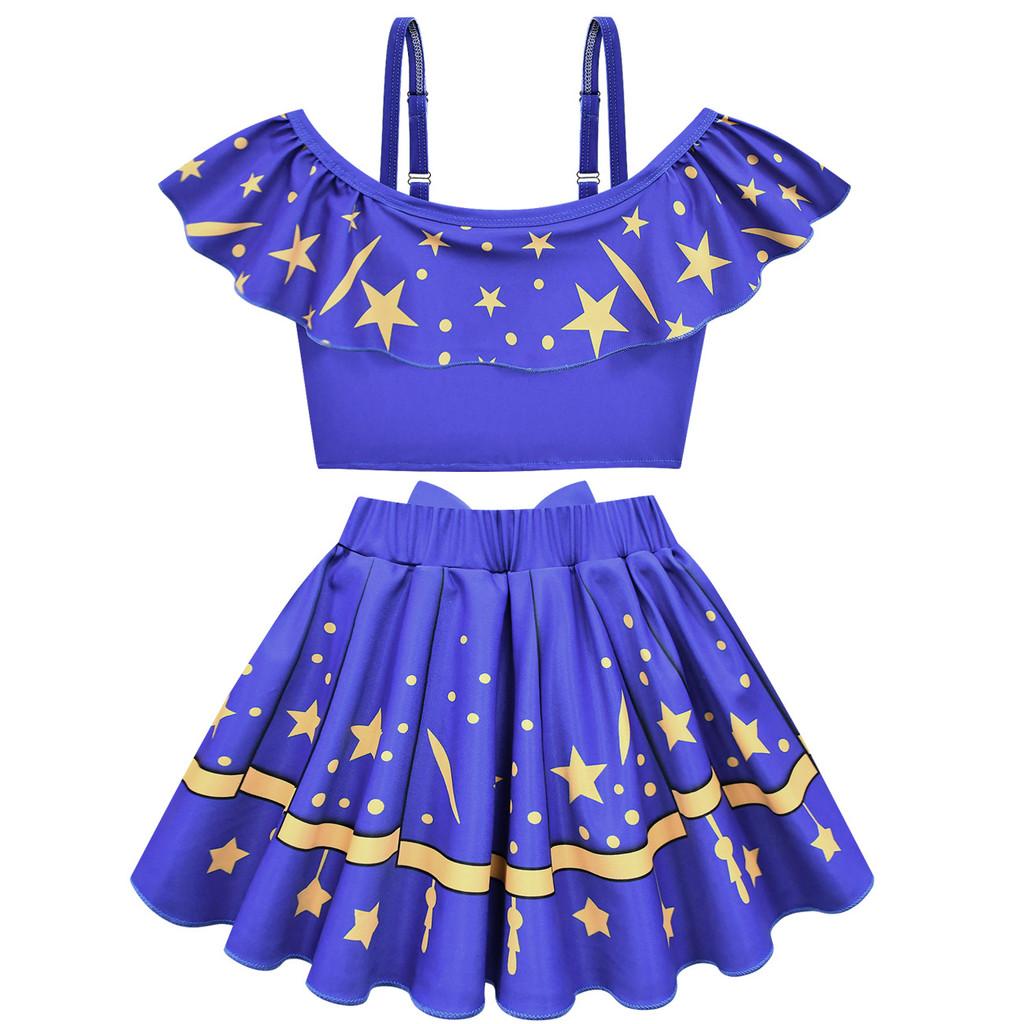 20872 Bambina Ragazza Lily Lovebraids Stampa Spalline Senza Maniche Costume da Bagno Top Gonna Set