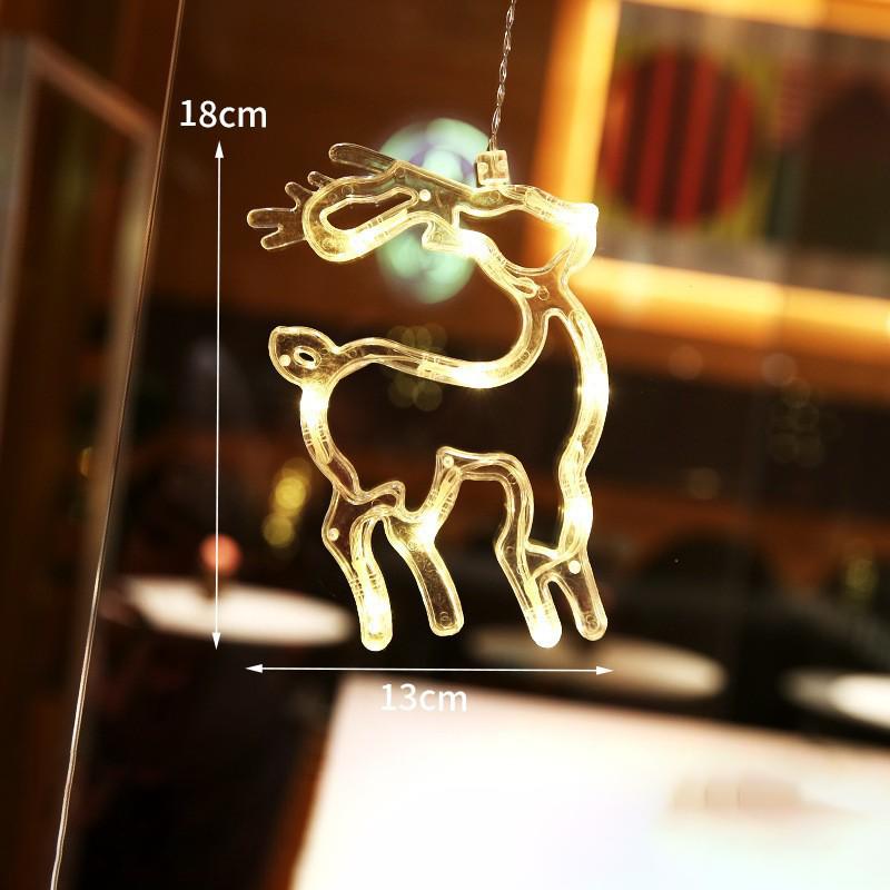 LED Christmas Lights String Santa Claus Snowman Window Suction Cup Lights Christmas Tree Holiday Decoration Colored Lights