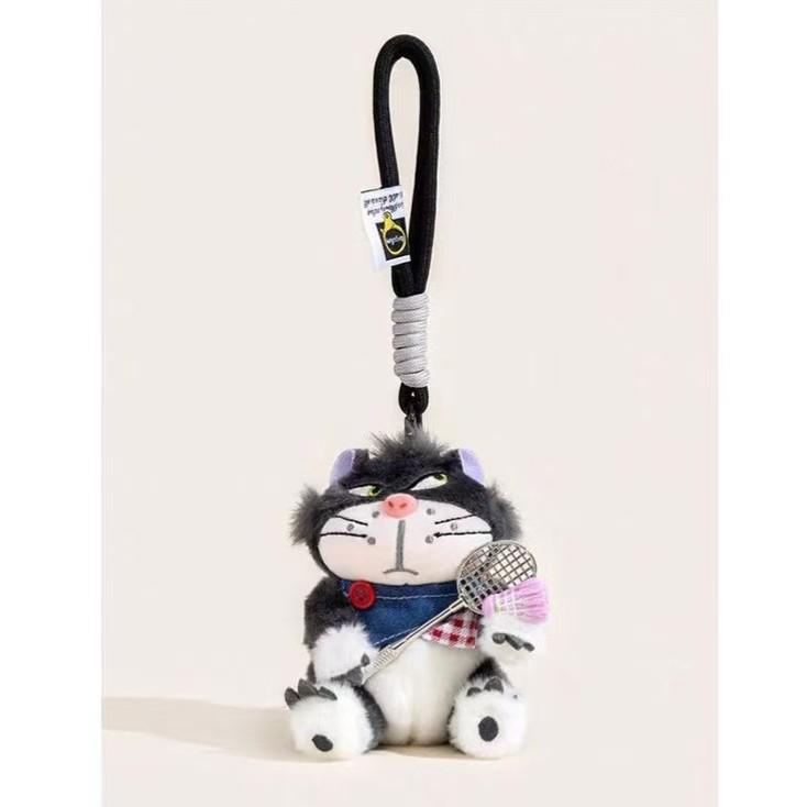 

Sporty Style Tennis Lucifer Cat Plush Keychain Bag Charm