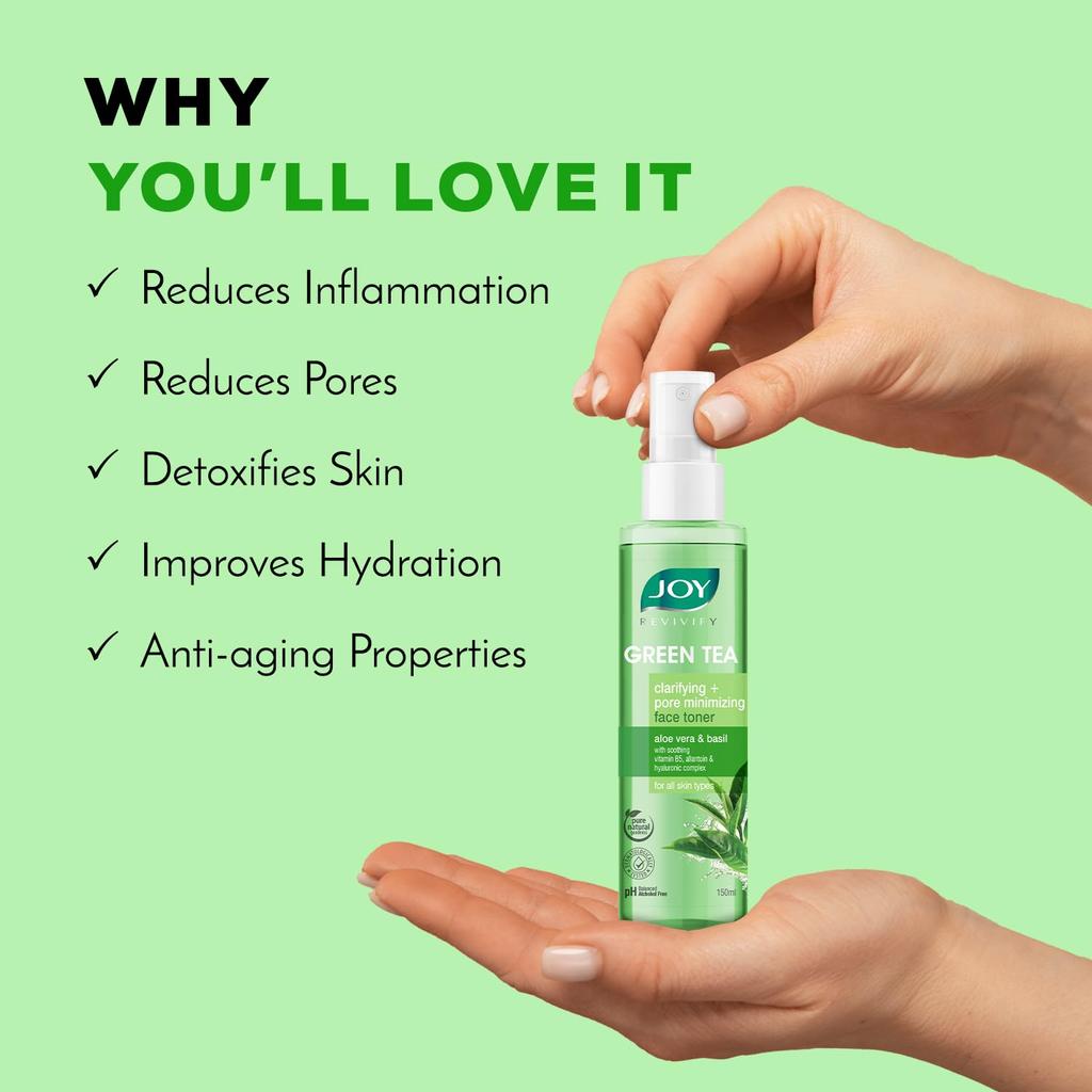 Joy Clarifying & Pore Minimizing Green Tea Face Toner 150ml Alcohol Free Hydrating Refreshing Skin