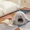 Cartoon Seal-style Pet Beds Thickened And Soft Medium And Small-sized Cat Beds Deepened And Warm Pet Beds In Winter