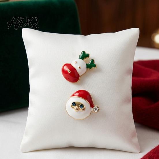 Lightweight Holiday Earrings 1 Pair Christmas Stud for Women Cute Enamel Santa Theme Jewelry Claus And Reindeer Earrings Gifts Xmas Party