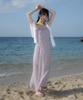 Rose Franz Sheer Grace Slim Long Dress [Pink]