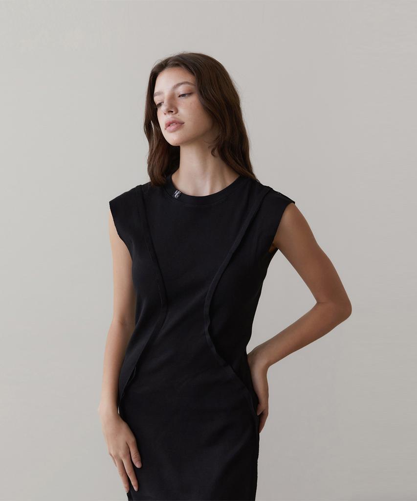 REVOIRSIS Rvis Cutting Maxi Dresses Black