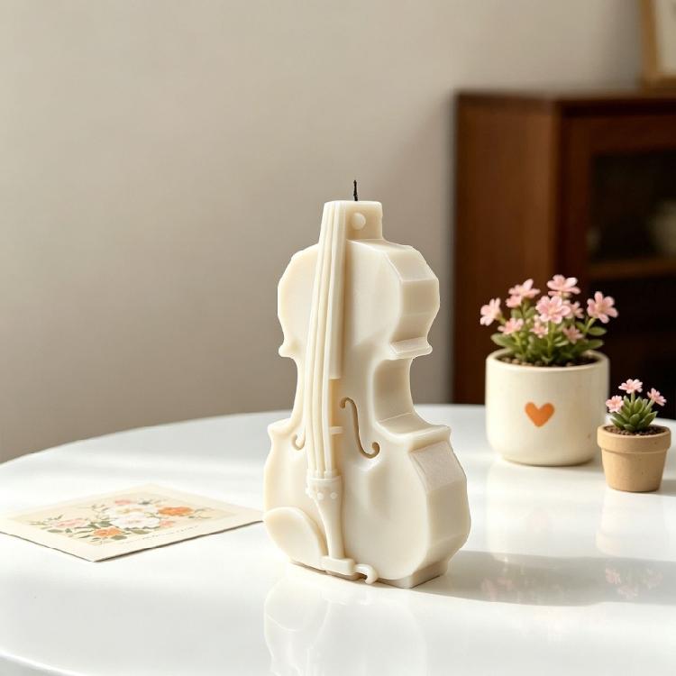 Violin Shape Silicone Molds Temperature Resistant Multipurpose Silicone Candle Mould for Epoxy Resin Candle Soap Making