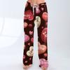 Women's Valentine's Day Heart,themed Casual Milk Silk Fleece Pants, Sleep Pants, Home Pants