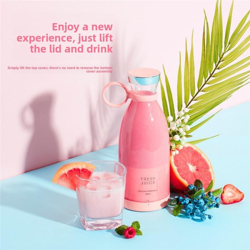 Portable Juicer Cup With Stainless Steel Blades Rechargeable For Home And Office Use