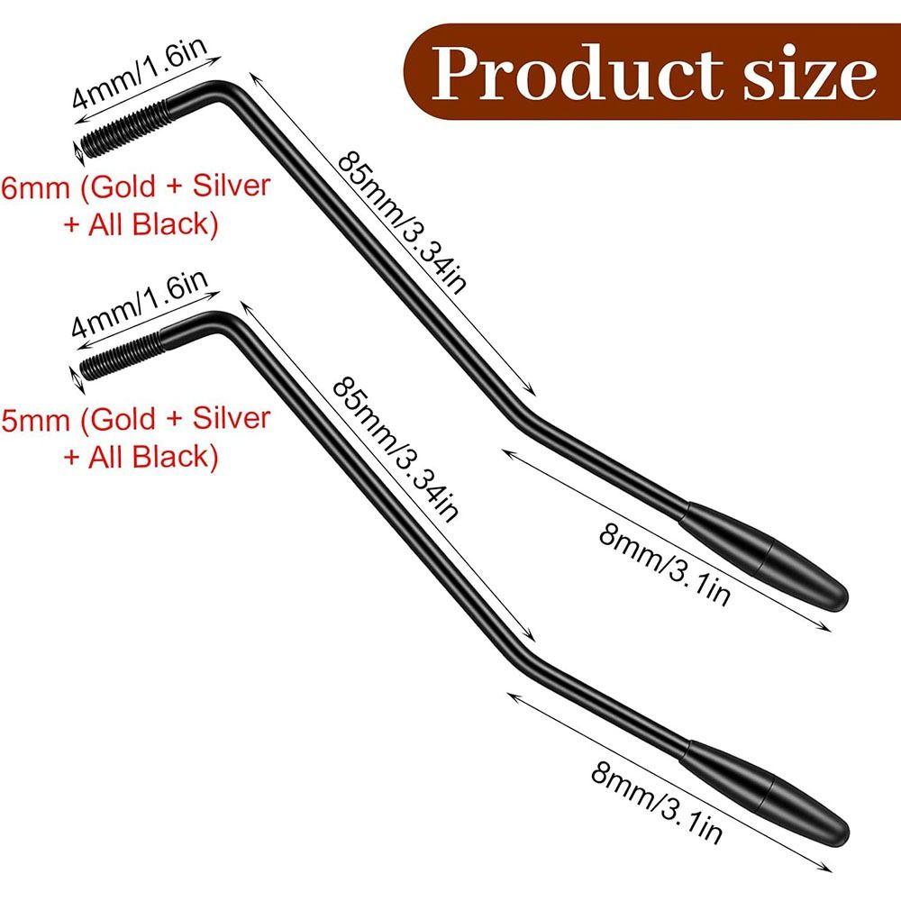6Pcs/Set M5/6 Thread Guitar Vibrato Arm Threaded Metal Tremolo Arm Musical Instrument Parts