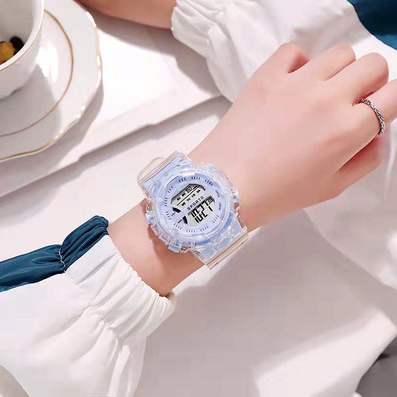 Electronic Watch Middle and High School Students Ins Wind Trend Unicorn Transparent Belt Electronic Watch