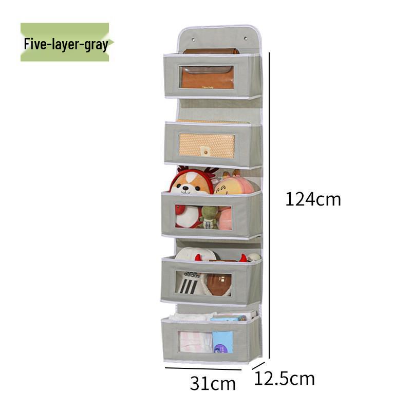 Wall-Mounted Fabric Hanging Organizer with Pockets - Essential Over-the-Door Storage for Dorms and Homes