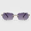 New Rimless Luxury Sunglasses Diamond Cut Sun Shades For Man And Women Designer Brand Glasses Uv400 Frameless Eyewear