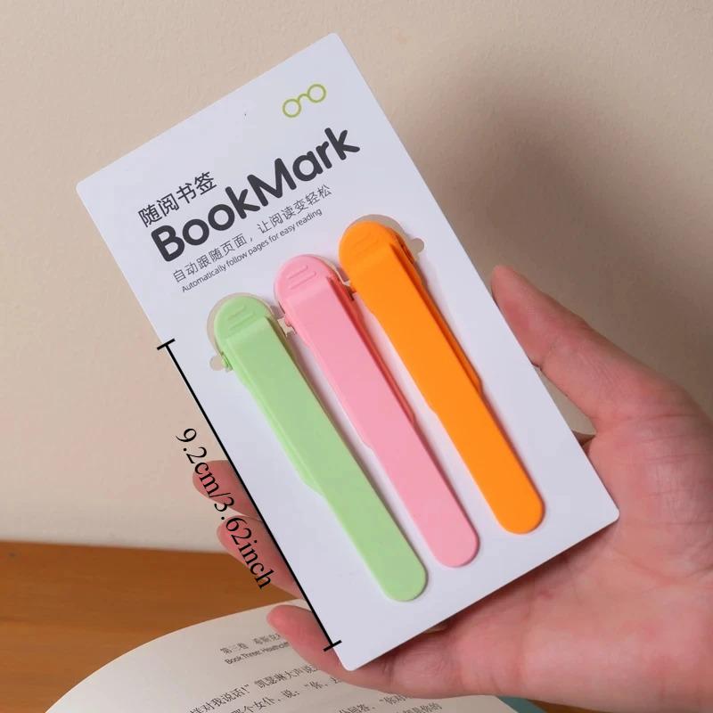 3pcs Automatic Follow Page Reading Bookmarks for Home and Student Students Simple and Practical Reading Bookmarks