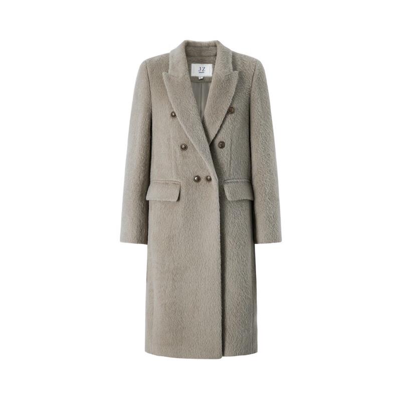 JUZUI ANNACO Women's Double-Breasted Suri Alpaca Wool Long Coat