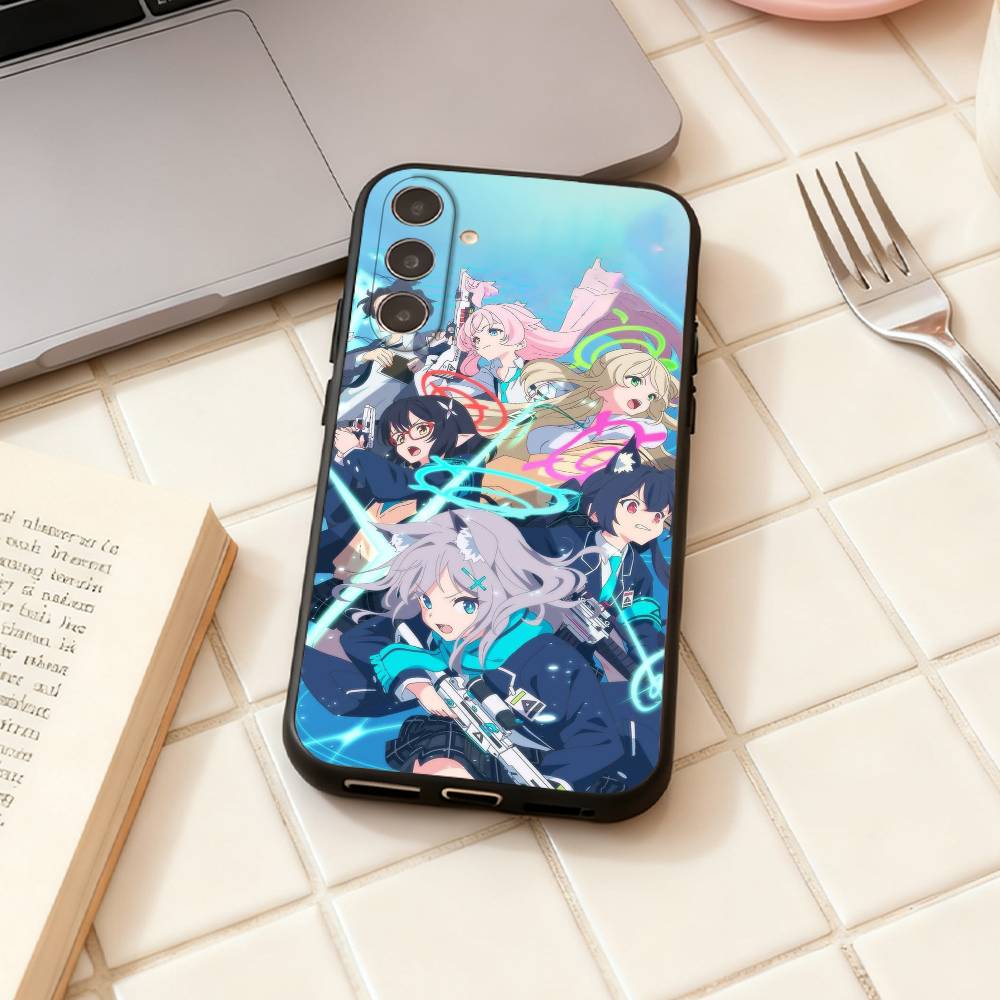B-Blue Archive Anime The Animation  Phone Case For Samsung Galaxy A73,A72,A71,A70,A53,A52,A51,Others Soft Black Shell