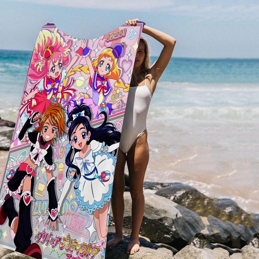 Smile Precure Niedliche Anime Große Mikrofaser Strandtücher Schnelltrocknendes Handtuch Sandstrandtücher Poolhandtuch Für Reisen Schwimmbad Yoga