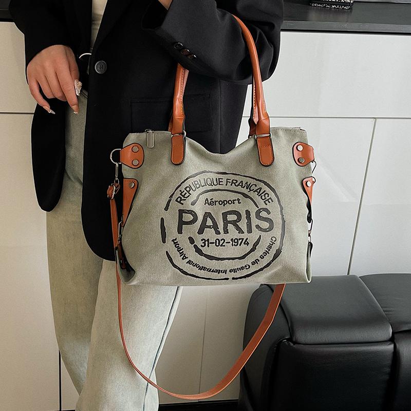 Cloth bag, large capacity bag, crossbody bag, women's zipper handbag, tote bag, shoulder bag, women's commuting bag