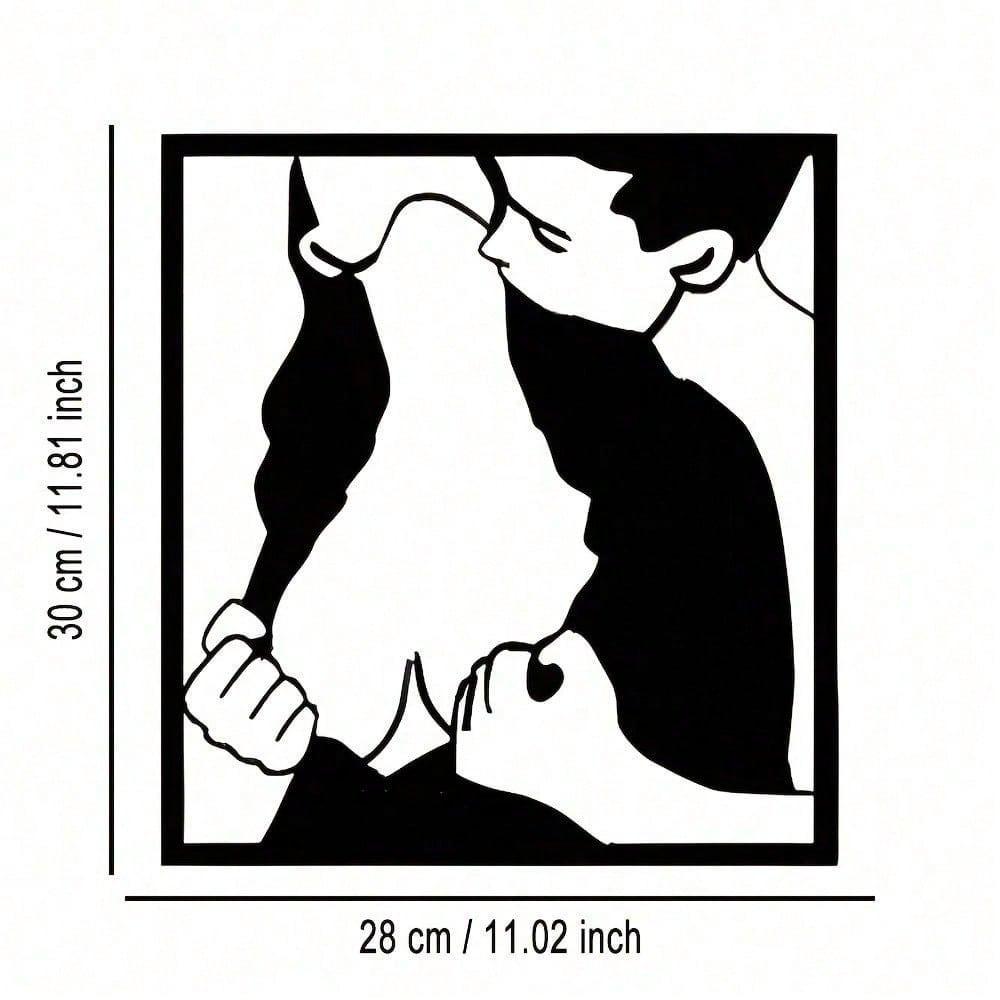 1 PC Kissing Neck Minimalist Metal Wall Art - Modern Home Decor For Bedroom, Living Room, Or Bathroom.