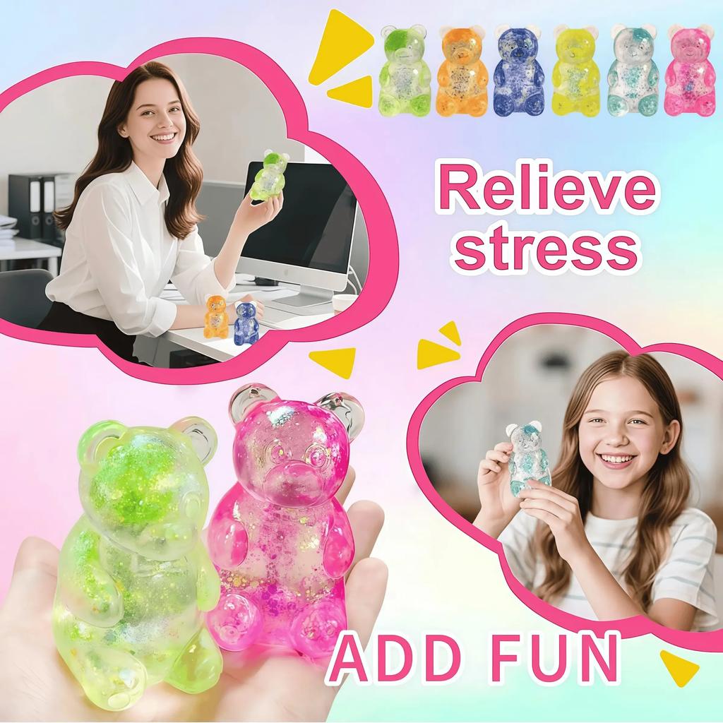 1 Stück Aurora Gummibär - Sensorisches Stressabbau-Spielzeug, Geleeartige Füllung, Knetspielzeug, Dekompressionsspielzeug, Angstlinderndes Spielzeug