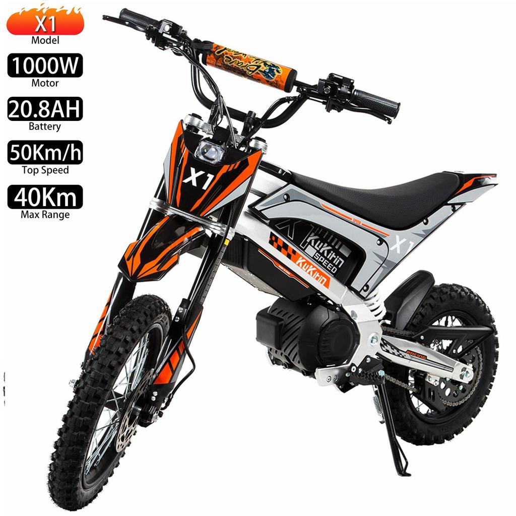 KuKirin X1 Elektrische Offroad-Motorräder 1000W Motor Vollgefedert Erwachsenen Elektrofahrrad 48V 20,8AH 14" Reifen Sind Geeignet Für Jugendliche/Erwachsene