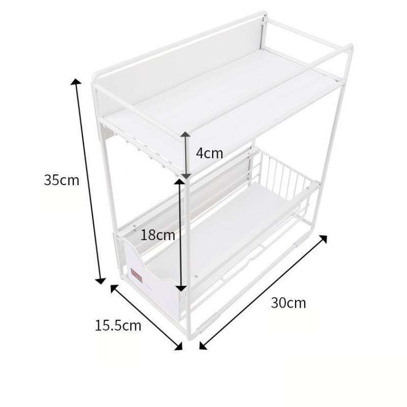Magnetic Spice Rack For Refrigerator 2/3 Tier Sliding Storage Shelf Organizer For Kitchen Cabinet Washing Machine Narrow Holder 2 Layers