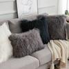 45/50cm Cushion Cover Modern Simple Soft Fluffy Pure White Plush Pillow Home Cushion Artificial Imitation Wool Pillow Cover