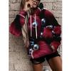 Womens Oversized Hooded Sweatshirt With Botanical Cartoon Print Loose Fit Comfortable Casual Top 2025