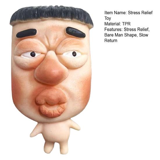 Stressabbau Mann Quetschspielzeug Langsame Rückkehr Nackte Hässliche Männer Dehnbares sensorisches Spielzeug Erwachsene Jugendliche Kinder Weiches flexibles TPR Fidget Spielzeug Partygeschenke