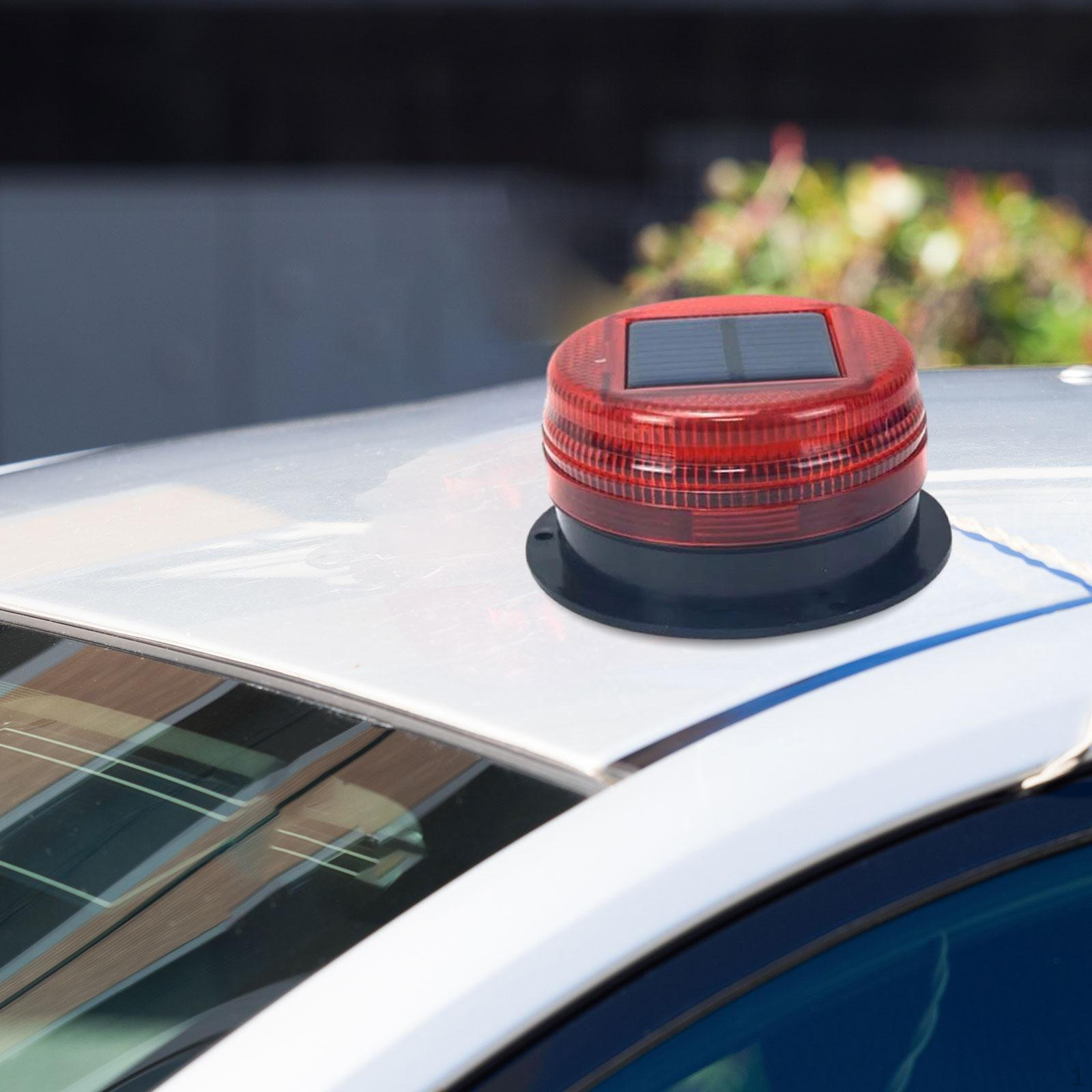 

Solar Strobe Warning Light Sturdy Magnetic Mount for Factory Trucks Tractors Red