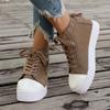 Fashion 2025 New Women Plus Sizes Sneakers High Top Female Denim Canvas Shoes Thick Sole Girls Students Ankle Canvas Boots Lace Up