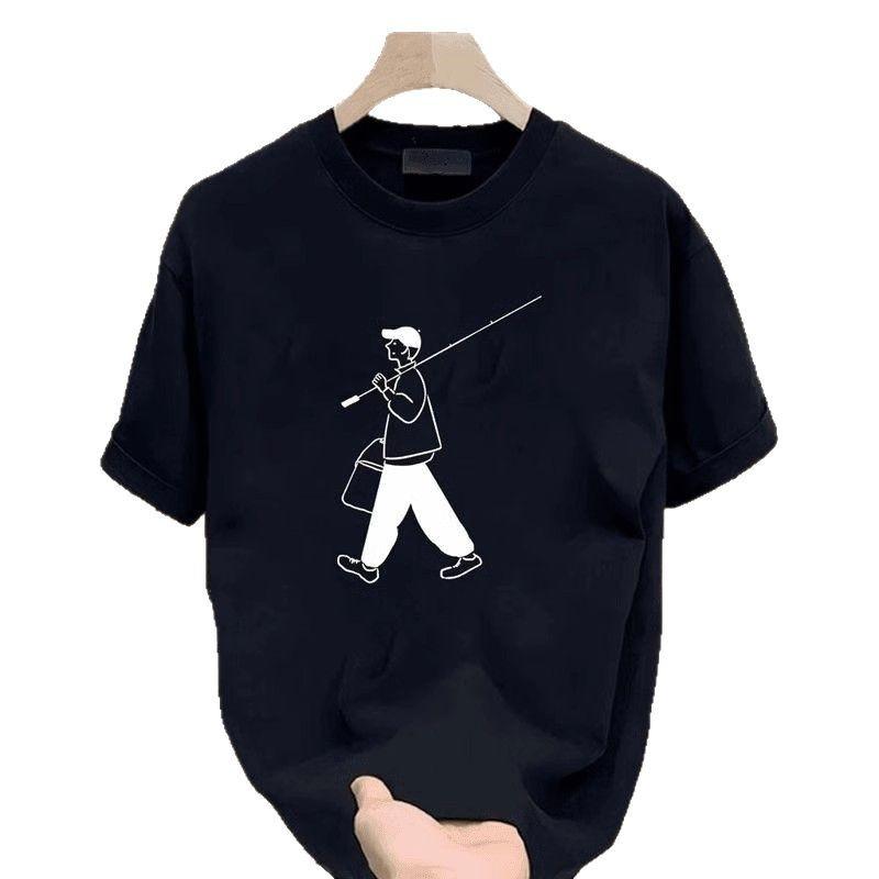 Trendy Brand Short-Sleeved Pure Cotton Men'S Printed T-Shirt Trendy Men'S And Women'S Versatile Round Neck T-Shirt Men'S