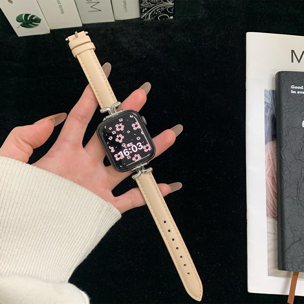 Suitable for Apple S11 watch with iwatch109876SE leather strap creative Huawei GT6 Xiaomi 9pro