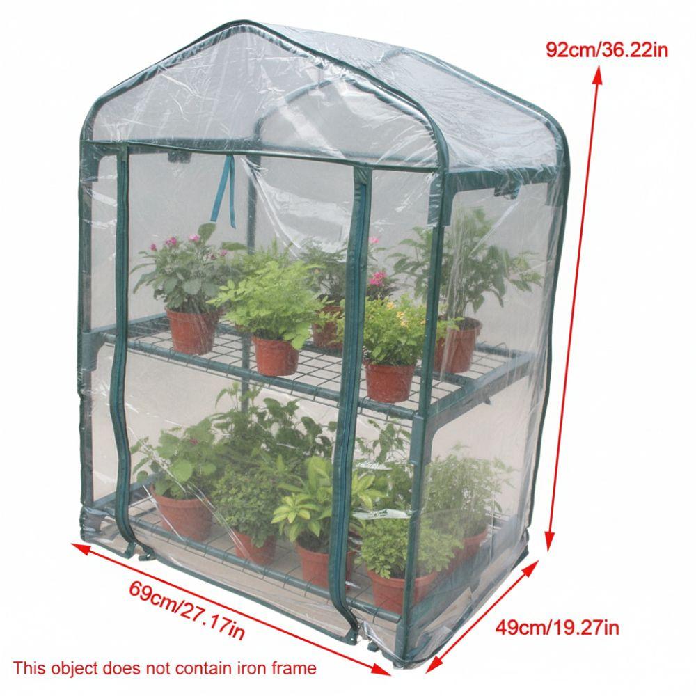Easy Setup PVC Greenhouse Cover 2 Tier Mini Garden Warmer Cover Without Stand Transparent Sunroom Indoor Planting