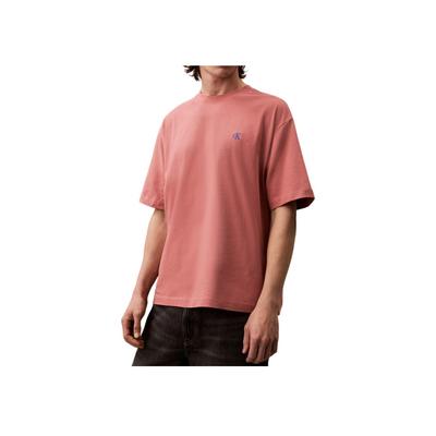 Minimalist Comfortable Versatile Casual Logo Crew Neck Short Sleeve T-Shirt Men Tops Light-Peach Mahogany 40HM229-GDA