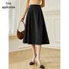 Women's High-Waisted A-Line Midi Skirt
