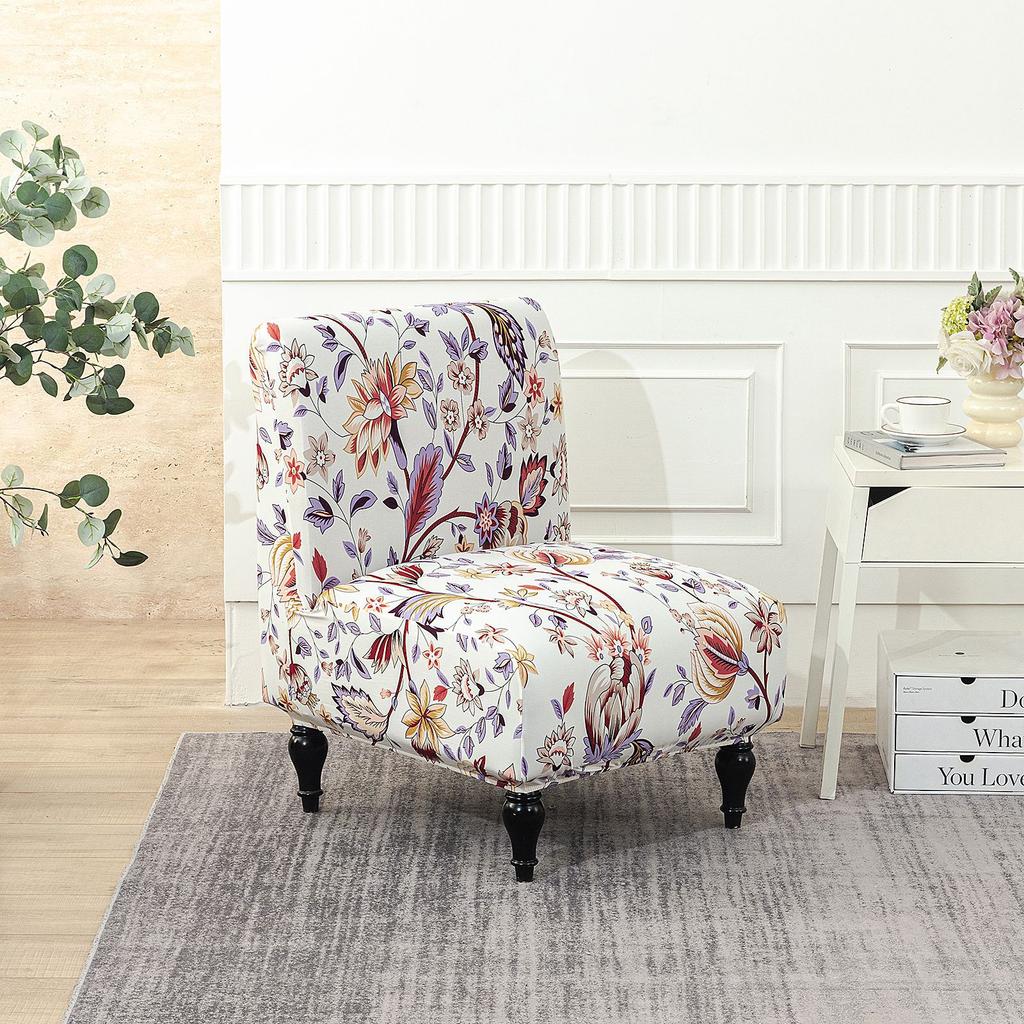 New Color Elastic Printing Armless Fat Chair Cover Amazon Hot Sale Single Armless Sofa Chair Cover