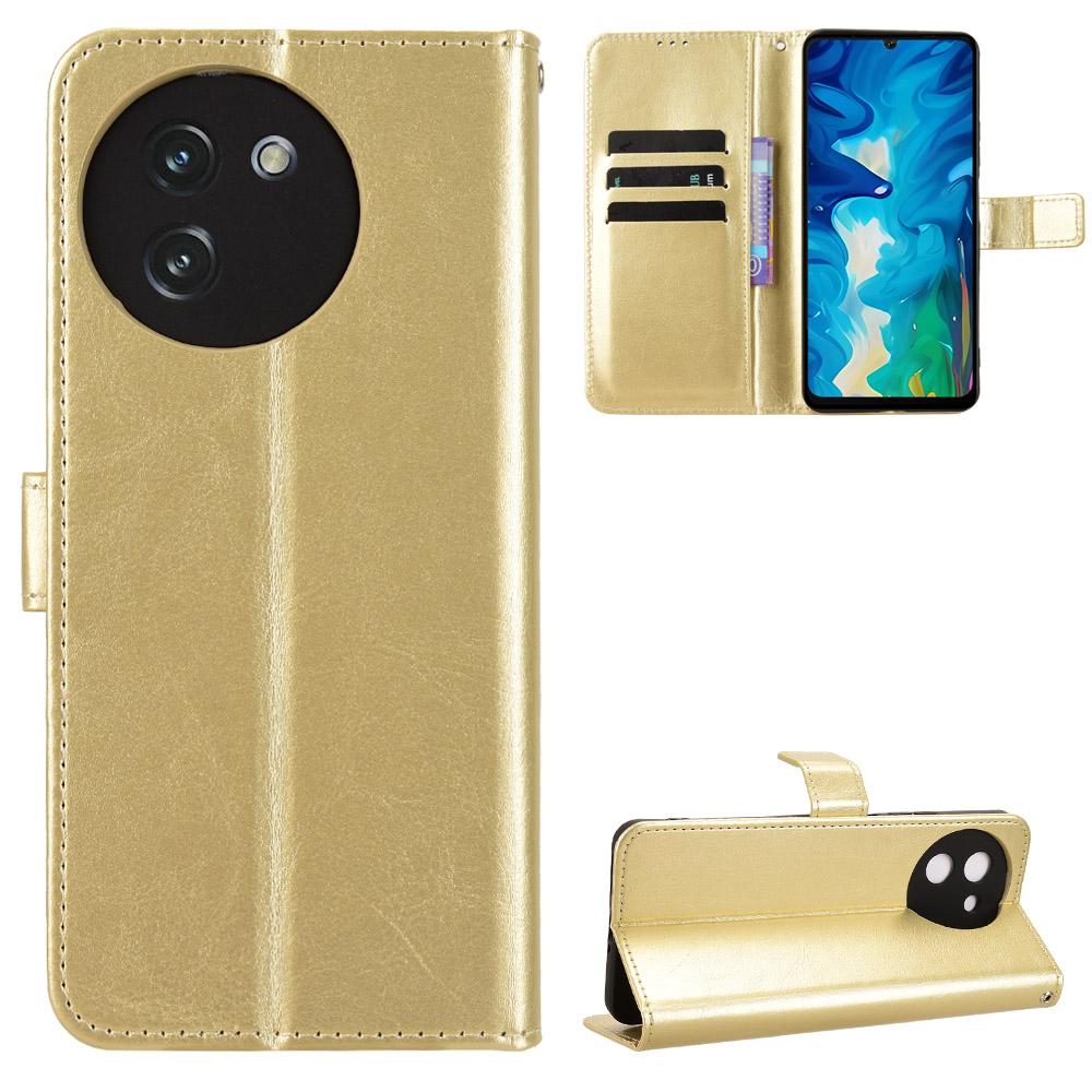 For Doogee Note 59 Pro/Doogee Note 59 PU Leather Case with Strap Crazy Horse Texture Phone Wallet Cover
