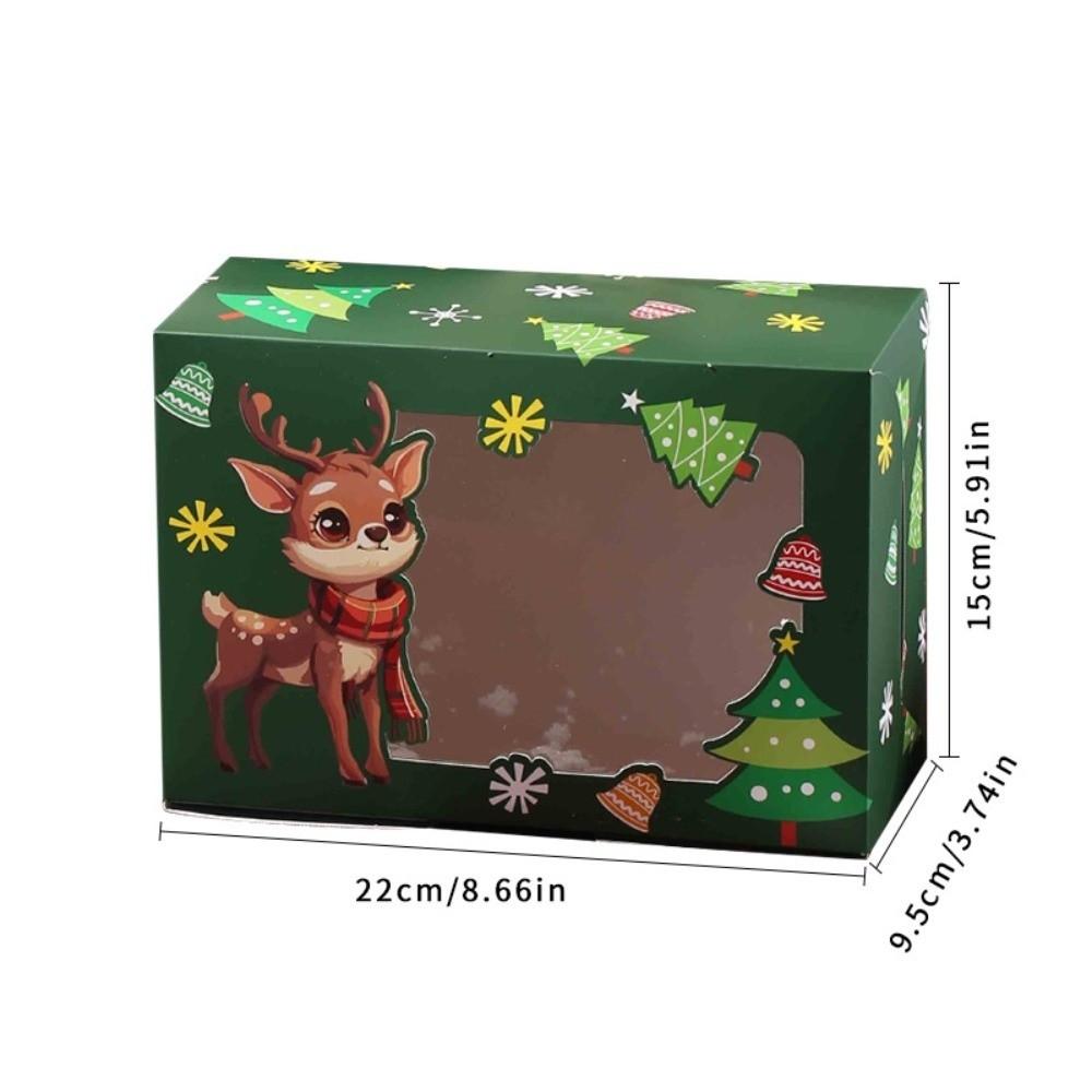 4pcs With Window Christmas Gift Boxes Gingerbread Theme Treat Boxes Bakery Boxes  Xmas Party