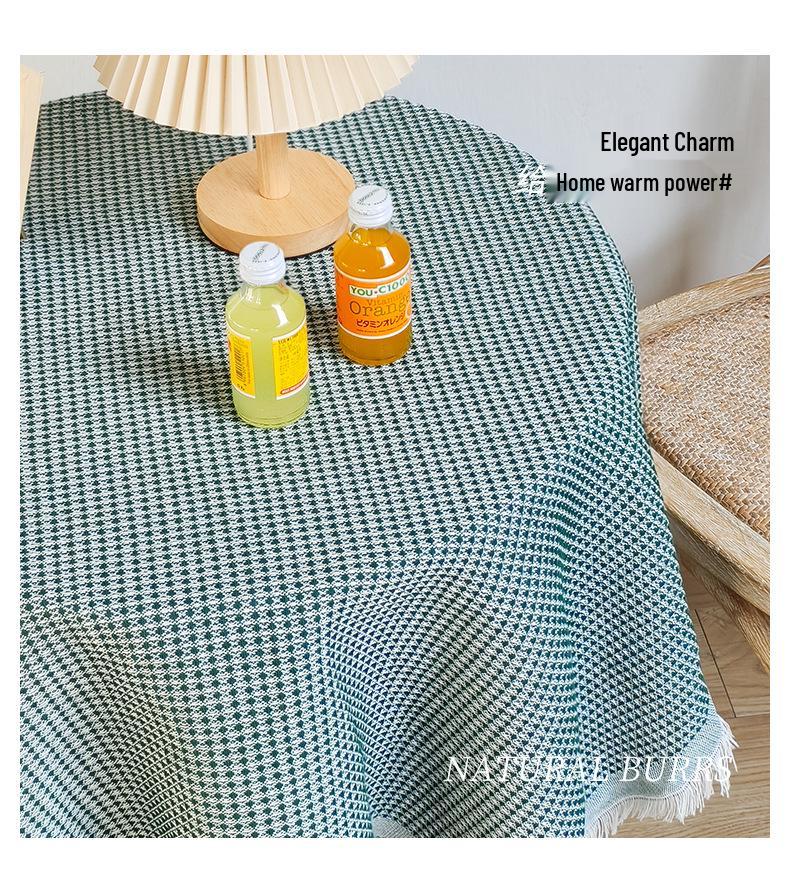 Boho Cotton Linen Tassel Tablecloth for Round Coffee & Dining Tables