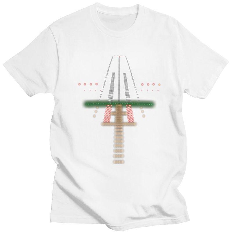 Airport Runway Lights At Night Tshirts for Men Short Sleeve T Shirt Air Traffic Controller Tshirt Slim Fit 100 Cotton Tees