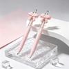 1PC Kawaii Bowknot Retractable Gel Pens Ins Style Flower Pen Cute Student Stationery ST Tip Black Ink Writing Pens