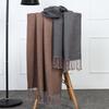 Double-Sided Women's Wool and Cashmere Scarf - Warm, Thickened Shawl for Autumn/Winter