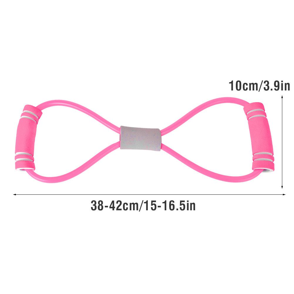 2Pcs 8 Shaped Pull Rope Chest Expander Elasticity Belt Stretching Strap Yoga Fitness Equipmentpink