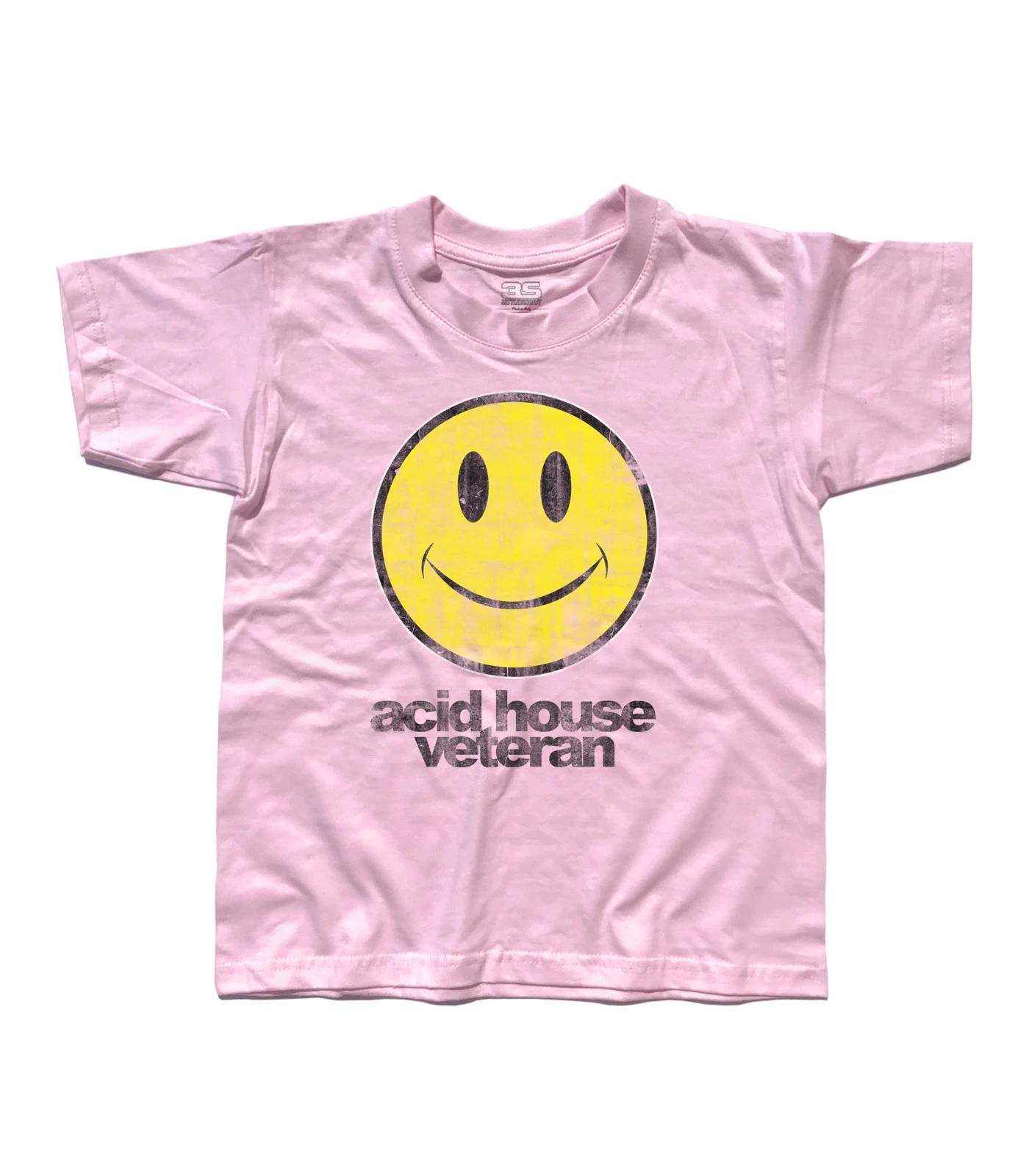 Vintage Acid House Veteran T-Shirt Kids House Music Hippie 110